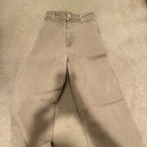 Zara high-waisted marine straight jeans. Tan. Size 0